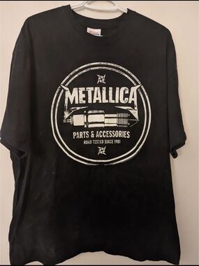 Hanes Black Metallica 'Parts & Accessories' Graphic Tee